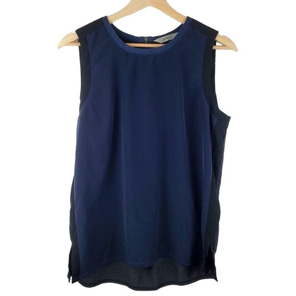 Athleta Shirt Womens Medium‎ Sleeveless Blue Black Lyocell blend Mixed Media - Picture 1 of 7